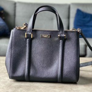 Kate Spade M Triple Compartment Black Satchel